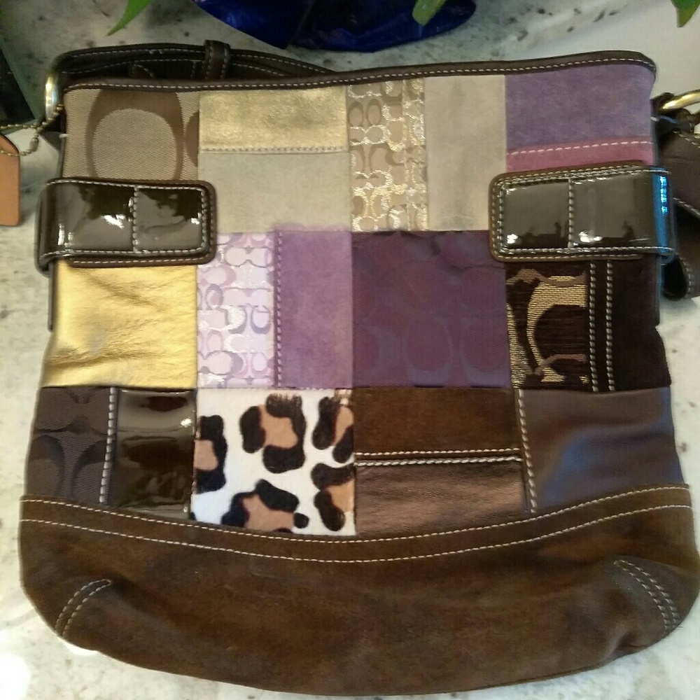 Authentic Coach Patchwork Suede/Leather Handbag - image 3